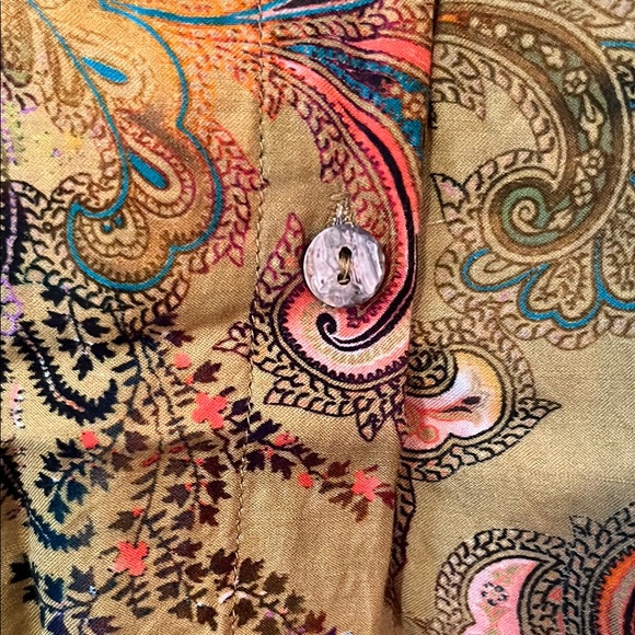 Johnny Was Yellow Casual Button Down Shirt - Picture 5 of 6